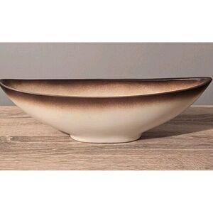 13" VINTAGE STANFORD SEBRING OHIO POTTERY CANOE CONSOLE‎ PLANTER BOWL